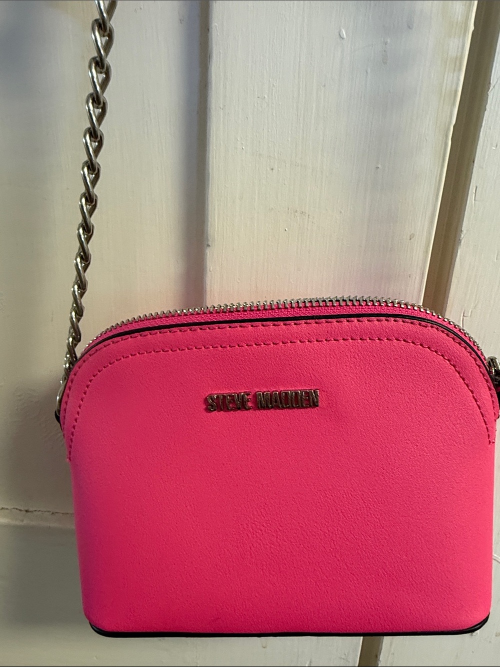 Steve Madden Bright Pink Chain Strap Crossbody